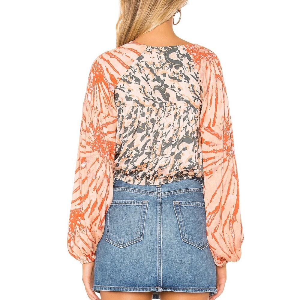 FREE PEOPLE Cruisin Together Mix Print Surplice Top Medium M - Picture 2 of 10